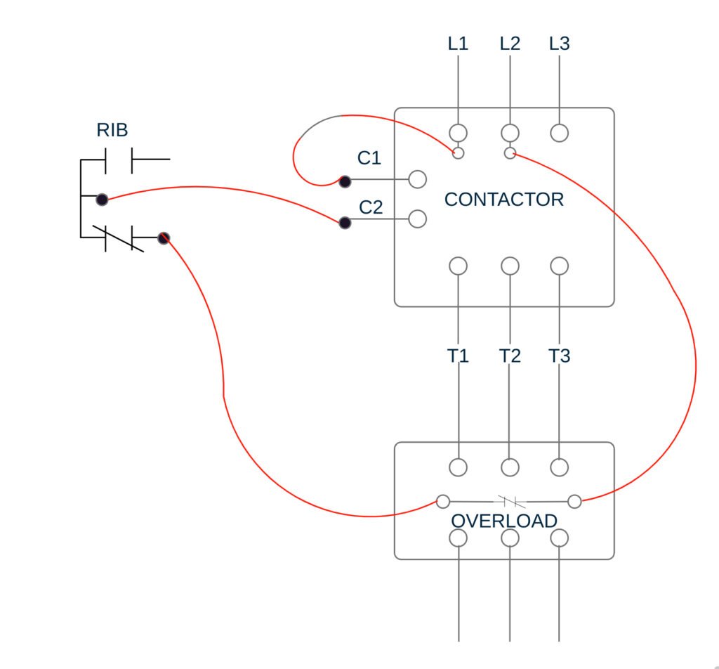 Magnetic Motor Starter and Overload Relay Wiring Diagram